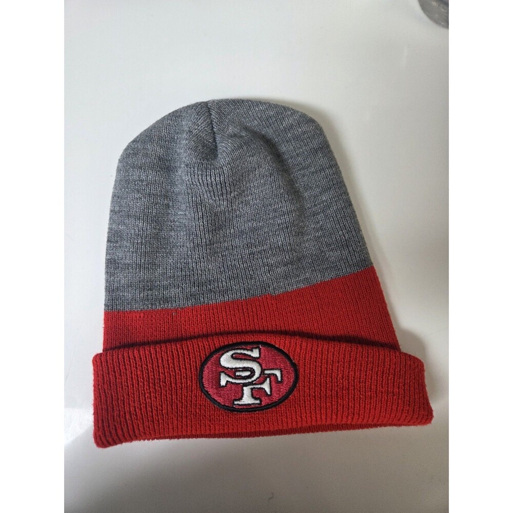 San Francisco 49ers Beanie Cap Hat Grey and Red San Franciso Logo